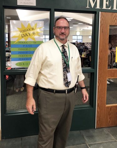 New Assistant Principal Richard Gill in action at the LMC entrance.