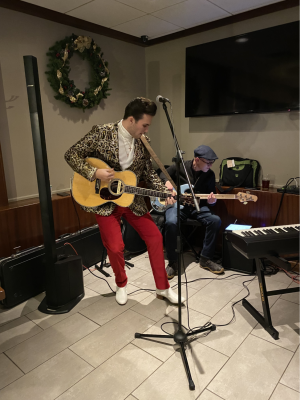 Jacob Gervais and his dad, Bill Gervais, in performance.