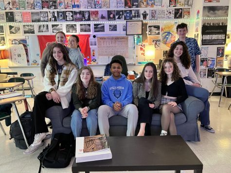 The Spectrum Staff with Dartmouth High School Black Student Union Co-President John Paul Emile.